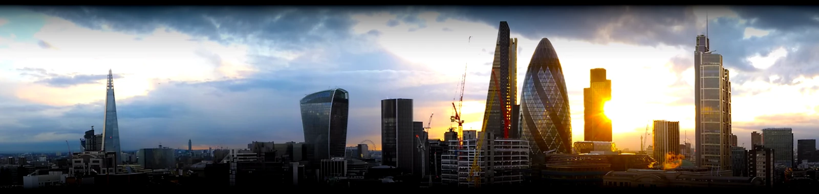London skyline at sunset
